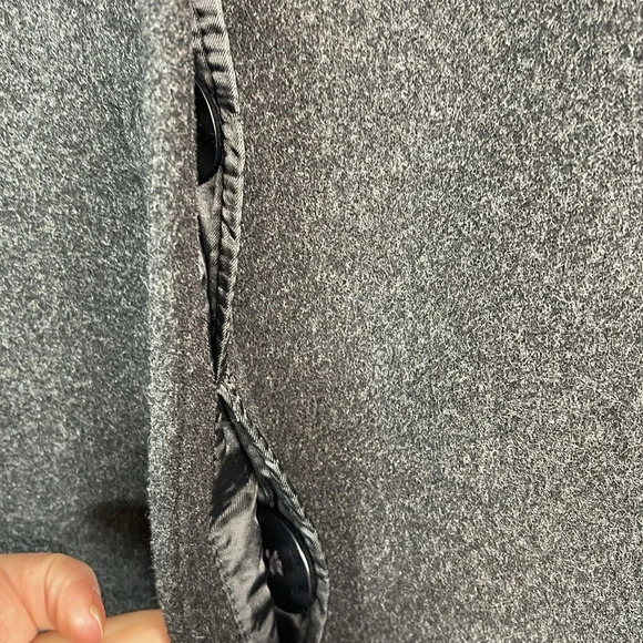 TAHARI Cashmere Blend Boxy Jacket Dark Charcoal Grey 3/4 Sleeves Monochrome 8 - Picture 7 of 14